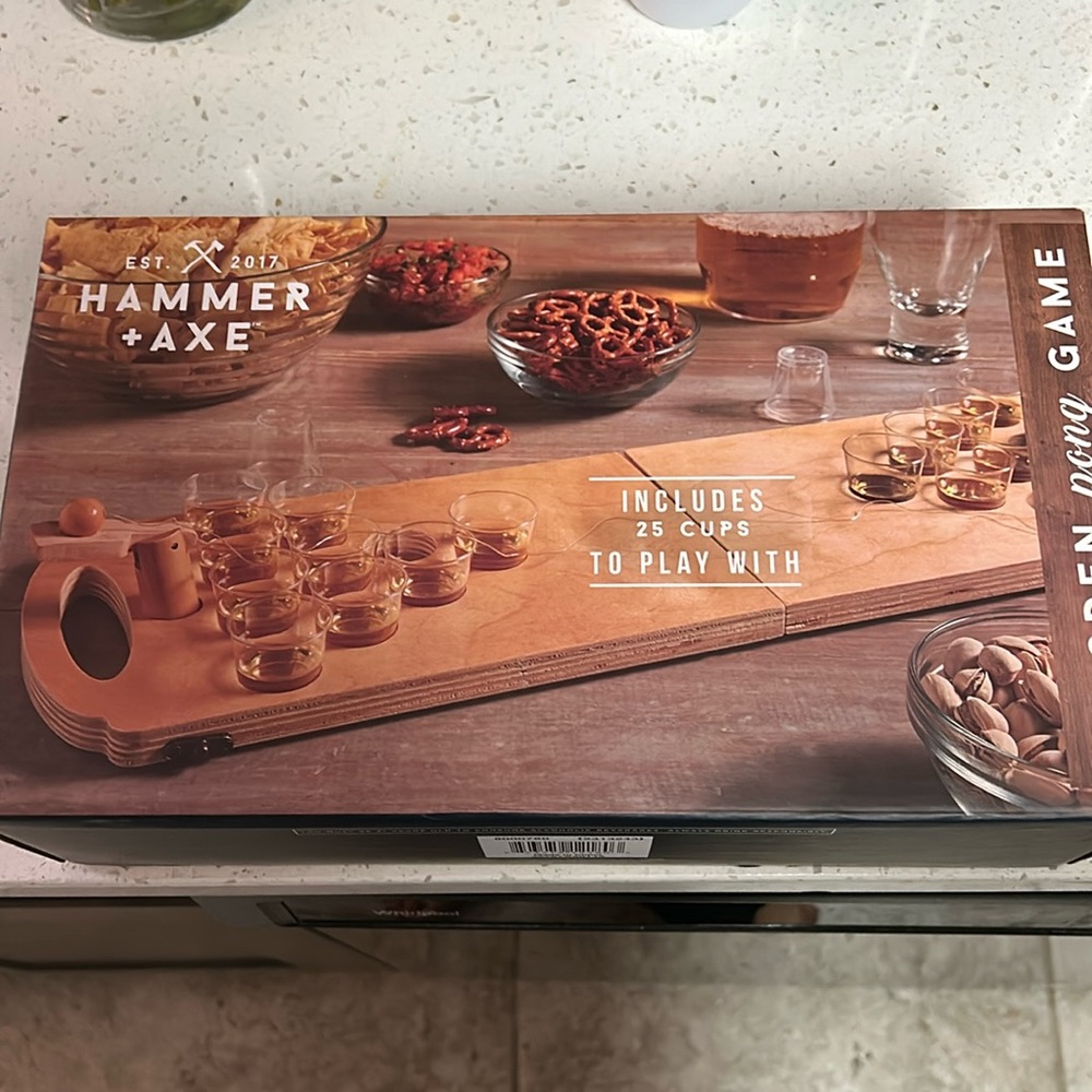 Wooden Table Top Pong Game